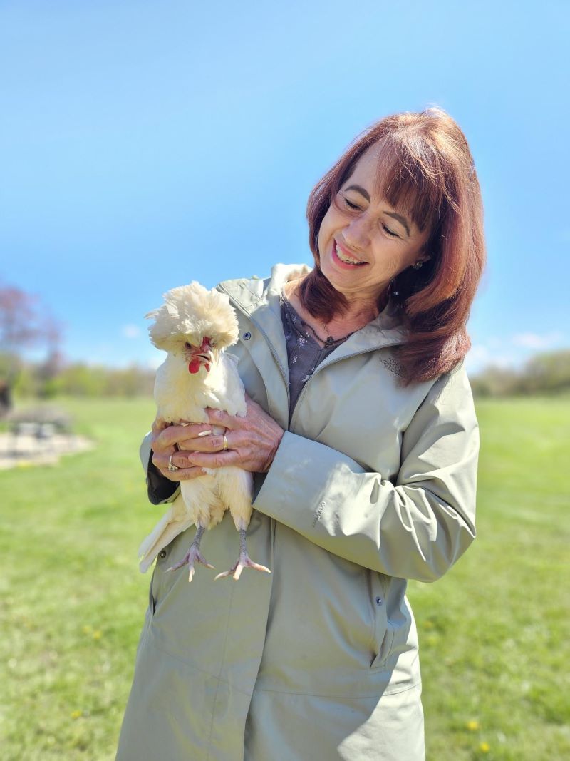 Deb with chicken