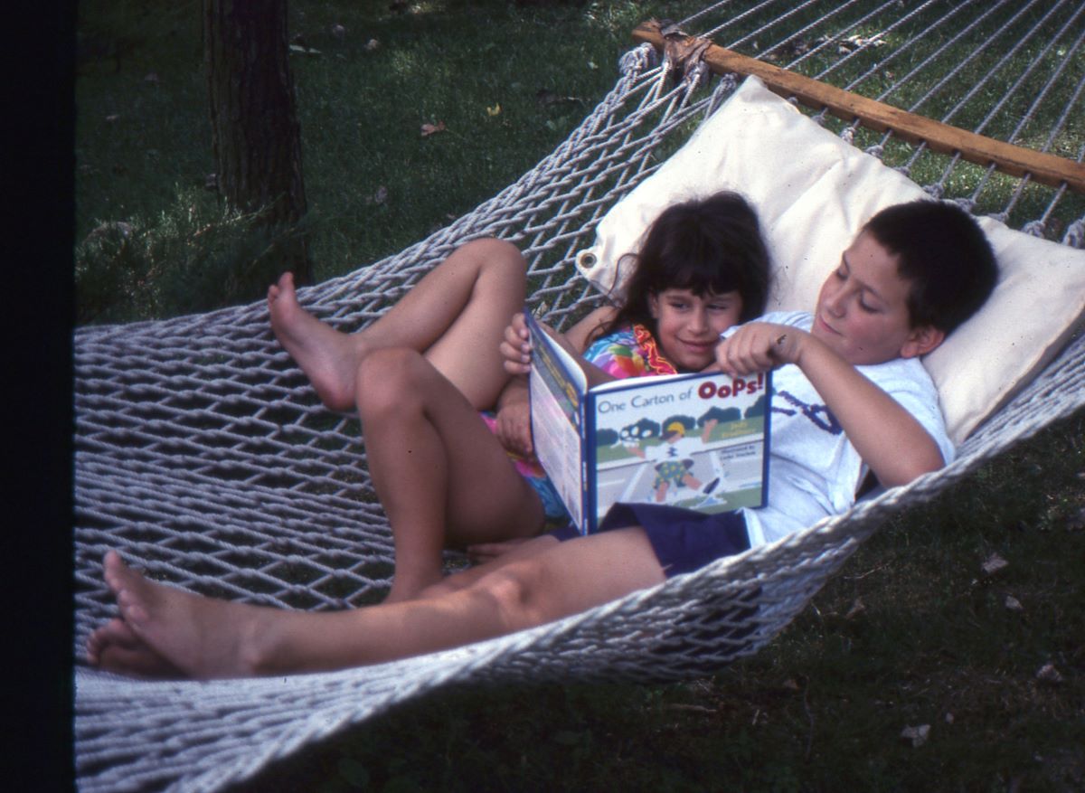 Kelsey and Chris reading Oops